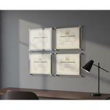 Pina Company 4'lü Ekonomik Paket A4 Pleksi Duvar Sertifika Çerçevesi - Şeffaf Vidalı Diploma ve Duyuru Panosu Seti