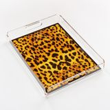 Pina Company Leopar Desenli Pleksi Çay Kahve Sunum Servis Tepsisi 25CMX17CM