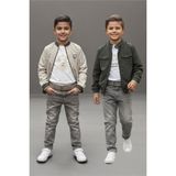 Pina Kids Erkek Çocuk Çift Taraflı Ceketli Penye Bluzlu Keten Pantolonlu Takım Elbise TKM1602 - 6 Yaş - Haki