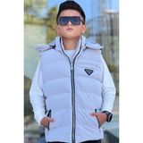 Pina Kids Erkek Çocuk Çıtçıt Kapüşonlu Nova Kumaş Şişme Yelek YLK3026 - 11 - 12 Yaş - Gri