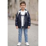 Pina Kids Erkek Çocuk Kapüşonlu Nova Mevsimlik Mont Penye Pantolon Üçlü Takım TKM7587 - 5 Yaş - Lacivert