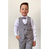 Pina Kids Erkek Çocuk Takım Elbise Panyonlu Yelekli Model ile Rahat ve Şık Kullanım - 10 Yaş - Gri