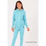 Pina Kids Kız Çocuk Scuba Potential Kalın Şeritli Kapüşonlu Dalgıç Kumaş Eşofman Takımı ESF7025 - 11 - 12 Yaş - Su Yeşili