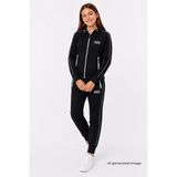 Pina Kids Kız Çocuk Scuba Unlimited Çift Şeritli Kapüşonlu Reglan Kol Dalgıç Kumaş Eşofman Takımı ESF7023 - 9 - 10 Yaş - Siyah