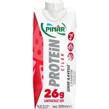 Pınar Çilekli Protein Süt 500 ml x 12 Adet %0,3 Yağlı Pratik Kullanım için Lezzetli Seçenek
