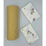 Pınar Home Collection %100 Organik Pamuk Kumaş Lastikli Çarşaf 120 x 200 cm Çiçek Desenli Solmaya Dayanıklı - Sarı