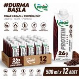 Pınar Yüksek Proteinli Kakaolu Laktozsuz Süt 500 ml x 12 Adet