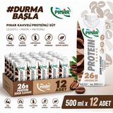 Pınar Yüksek Proteinli Laktozsuz Kahveli Süt 500 ml x 12 Adet
