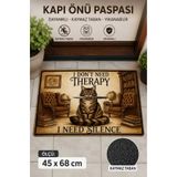 pınardan Kedi Temalı Yeşil Koko Kapı Önü Paspası