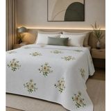 Pınarhome collection 100% Pamuk Digital Baskı Waffle Petek Pike Yatak Örtüsü Battal Boy 240X260 (Paket Içeriği Sadece Pike Yatak Örtüsüdür.) - Sarı
