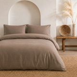 Pınarhome collection Çift Kişilik Nevresim Takımı Alt Çarşafı Lastiklidir (Istenizse Düz De Yapılabilir) - Açık Kahverengi - 200 x 220 cm