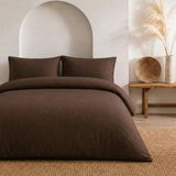 Pınarhome collection Çift Kişilik Nevresim Takımı Alt Çarşafı Lastiklidir (Istenizse Düz De Yapılabilir) - Kahverengi - 200 x 220 cm