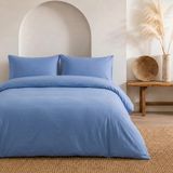 Pınarhome collection Çift Kişilik Nevresim Takımı Alt Çarşafı Lastiklidir (Istenizse Düz De Yapılabilir) - Mavi - 200 x 220 cm