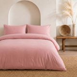 Pınarhome collection Çift Kişilik Nevresim Takımı Alt Çarşafı Lastiklidir (Istenizse Düz De Yapılabilir) - Pembe - 200 x 220 cm