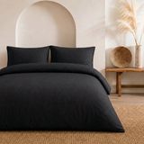 Pınarhome collection Çift Kişilik Nevresim Takımı Alt Çarşafı Lastiklidir (Istenizse Düz De Yapılabilir) - Siyah - 200 x 220 cm