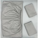Pınarhome collection Saten Lastikli Çarşaf + Kapaklı Yastık Kılıfı (Yüksek Köşe Derinliği ) ***son Trend*** - Açık Gri - 120 x 200