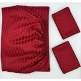 Pınarhome collection Saten Lastikli Çarşaf + Kapaklı Yastık Kılıfı (Yüksek Köşe Derinliği ) ***son Trend*** - Bordo - 120 x 200