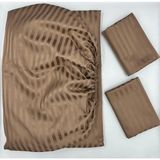 Pınarhome collection Saten Lastikli Çarşaf + Kapaklı Yastık Kılıfı (Yüksek Köşe Derinliği ) ***son Trend*** - Kahverengi - 120 x 200