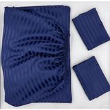 Pınarhome collection Saten Lastikli Çarşaf + Kapaklı Yastık Kılıfı (Yüksek Köşe Derinliği ) ***son Trend*** - Lacivert - 120 x 200