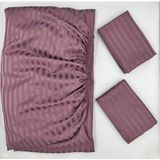 Pınarhome collection Saten Lastikli Çarşaf + Kapaklı Yastık Kılıfı (Yüksek Köşe Derinliği ) ***son Trend*** - Lila - 100 x 200