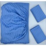 Pınarhome collection Saten Lastikli Çarşaf + Kapaklı Yastık Kılıfı (Yüksek Köşe Derinliği ) ***son Trend*** - Mavi - 120 x 200