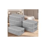 Pınars 6 Adet Büyük Boy Gri Yatak Baza Altı Çok Amaçlı Hurç 64 x 45 x 22 cm