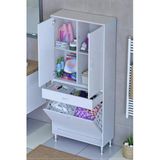 Pine 70 Cm Genişlikte Dolap 70X171x32,5 Cm Banyo/Mutfak Dolabı İki Kapaklı Sepetli Dolap