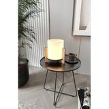PİNE Abajur – 23x23 cm Kompakt Kare Taban, 23 cm Yükseklik, Doğal Ahşap Görünümlü Modern Masaüstü Aydınlatma, E27 Duy Tipi Uyumlu, LED Ampul ile Kullanılabilir, Göz Yormayan Işık, Yatak Odası (Mese)