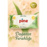 Pine Kapaklı Islak Mendil 1koli (24 Paket) Toplam 1728 Yaprak - aloe vera