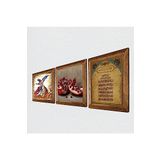 Pinecone Ayet-el Kürsi, Semazen, Nar Taş Duvar Tablosu - Ahşap Çerçeveli Taş Tablo - 25x25 cm - 3 Parça Set - Dekoratif Duvar Sanatı - Modern Ev ve Ofis Duvar Dekoru W3-859