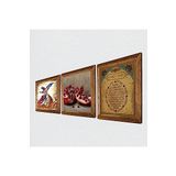 Pinecone Bereket Duası, Semazen, Nar Taş Duvar Tablosu - Ahşap Çerçeveli Taş Tablo - 25x25 cm - 3 Parça Set - Dekoratif Duvar Sanatı - Modern Ev ve Ofis Duvar Dekoru W3-860