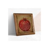 Pinecone Bereket Duası Taş Duvar Tablosu - Ahşap Çerçeveli Taş Tablo - 25x25 cm - Dekoratif Duvar Sanatı - Modern Ev ve Ofis Duvar Dekoru W1-34