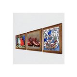 Pinecone Çini Sanatı Yelkenli Gemi, Kaplumbağa Terbiyecisi, Nar Taş Duvar Tablosu - Ahşap Çerçeveli Taş Tablo - 25x25 cm - 3 Parça Set - Dekoratif Duvar Sanatı - Modern Ev Duvar Dekoru W3-1547