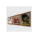 Pinecone Claude Monet Bahçedeki Kadın, Da Vinci At Heykeli, Nar Taş Duvar Tablosu - Ahşap Çerçeveli Taş Tablo - 25x25 cm - 3 Parça Set - Dekoratif Duvar Sanatı - Modern Ev Duvar Dekoru W3-1336