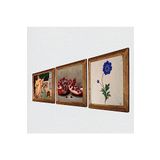 Pinecone Ebru Sanatı, İki Müzisyen Kız Tablosu, Nar Taş Duvar Tablosu - Ahşap Çerçeveli Taş Tablo - 25x25 cm - 3 Parça Set - Dekoratif Duvar Sanatı - Modern Ev ve Ofis Duvar Dekoru W3-1480