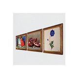 Pinecone Ebru Sanatı, Kaplumbağa Terbiyecisi, Nar Taş Duvar Tablosu - Ahşap Çerçeveli Taş Tablo - 25x25 cm - 3 Parça Set - Dekoratif Duvar Sanatı - Modern Ev ve Ofis Duvar Dekoru W3-1540
