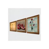 Pinecone Ebru Sanatı, Leonardo da Vinci Vitruvius Adamı, Nar Taş Duvar Tablosu - Ahşap Çerçeveli Taş Tablo - 25x25 cm - 3 Parça Set - Dekoratif Duvar Sanatı - Modern Ev ve Ofis Duvar Dekoru W3-1388