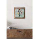 Pinecone Ebru Sanatı Taş Duvar Tablosu Ahşap Çerçeveli Duvar Dekoru Wall Art 25x25cm W1-243