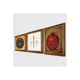 Pinecone Elif, Nazar, Bereket Duası Taş Duvar Tablosu - Ahşap Çerçeveli Taş Tablo - 25x25 cm - 3 Parça Set - Dekoratif Duvar Sanatı - Modern Ev ve Ofis Duvar Dekoru W3-284