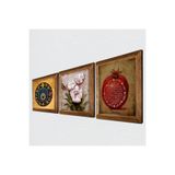 Pinecone Fil, Nazar, Şahmeran Taş Duvar Tablosu - Ahşap Çerçeveli Taş Tablo - 25x25 cm - 3 Parça Set - Dekoratif Duvar Sanatı - Modern Ev ve Ofis Duvar Dekoru W3-278