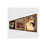 Pinecone Gustav Klimt Anne Çocuk, Şahmeran, Nar Taş Duvar Tablosu - Ahşap Çerçeveli Taş Tablo - 25x25 cm - 3 Parça Set - Dekoratif Duvar Sanatı - Modern Ev ve Ofis Duvar Dekoru W3-966