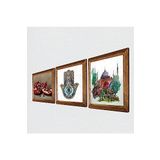Pinecone İstanbul Ayasofya, Nar, Fatma Ana Eli (Hamsa) Taş Duvar Tablosu - Ahşap Çerçeveli Taş Tablo - 25x25 cm - 3 Parça Set - Dekoratif Duvar Sanatı - Modern Ev ve Ofis Duvar Dekoru W3-725