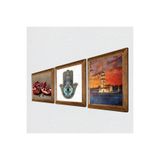 Pinecone İstanbul Kız Kulesi, Nar, Fatma Ana Eli (Hamsa) Taş Duvar Tablosu - Ahşap Çerçeveli Taş Tablo - 25x25 cm - 3 Parça Set - Dekoratif Duvar Sanatı - Modern Ev ve Ofis Duvar Dekoru W3-723