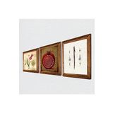 Pinecone Lale Ebru Sanatı, Elif, Bereket Duası Taş Duvar Tablosu - Ahşap Çerçeveli Taş Tablo - 25x25 cm - 3 Parça Set - Dekoratif Duvar Sanatı - Modern Ev ve Ofis Duvar Dekoru W3-642