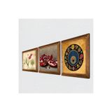 Pinecone Lale Ebru Sanatı, Nazar, Nar Taş Duvar Tablosu - Ahşap Çerçeveli Taş Tablo - 25x25 cm - 3 Parça Set - Dekoratif Duvar Sanatı - Modern Ev ve Ofis Duvar Dekoru W3-1601