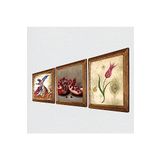 Pinecone Lale Ebru Sanatı, Semazen, Nar Taş Duvar Tablosu - Ahşap Çerçeveli Taş Tablo - 25x25 cm - 3 Parça Set - Dekoratif Duvar Sanatı - Modern Ev ve Ofis Duvar Dekoru W3-867