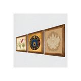 Pinecone Lotus Çiçeği, Lale Ebru Sanatı, Nazar Taş Duvar Tablosu - Ahşap Çerçeveli Taş Tablo - 25x25 cm - 3 Parça Set - Dekoratif Duvar Sanatı - Modern Ev ve Ofis Duvar Dekoru W3-75