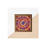 Pinecone Mandala Taş Duvar Tablosu - Ahşap Çerçeveli Taş Tablo - 25x25 cm - Dekoratif Duvar Sanatı - Modern Ev ve Ofis Duvar Dekoru W1-230