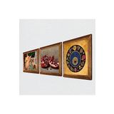 Pinecone Nazar Boncuğu, İki Müzisyen Kız Tablosu, Nar Taş Duvar Tablosu - Ahşap Çerçeveli Taş Tablo - 25x25 cm - 3 Parça Set - Dekoratif Duvar Sanatı - Modern Ev ve Ofis Duvar Dekoru W3-1478