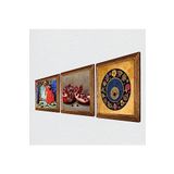 Pinecone Nazar Boncuğu, Kaplumbağa Terbiyecisi, Nar Taş Duvar Tablosu - Ahşap Çerçeveli Taş Tablo - 25x25 cm - 3 Parça Set - Dekoratif Duvar Sanatı - Modern Ev ve Ofis Duvar Dekoru W3-1538